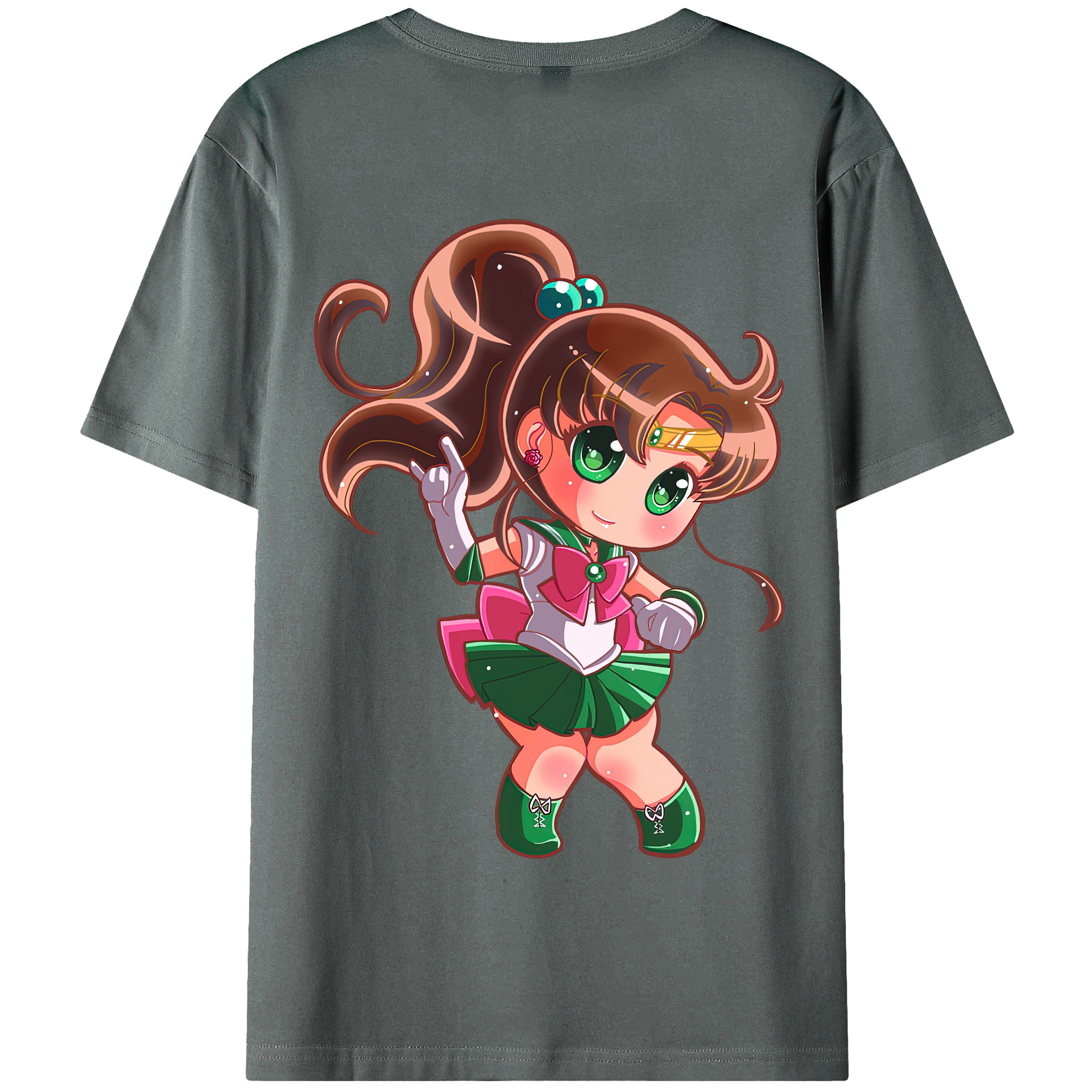 （画像用） 美少女戦士セーラームーン 木野 まこと きの まこと Sailor Moon Kino Makoto （セーラージュピター；Sailor Jupiter） 綿100％半袖Tシャツ（背面プリント）
